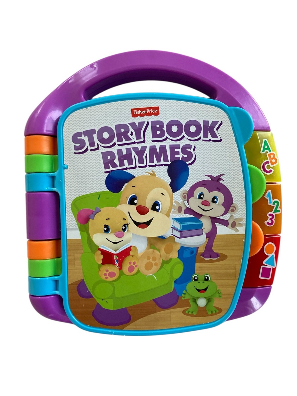 Fisher Price Storybook Rhymes Laugh Learn Lights Music Purple 2014 WORKS *READ*